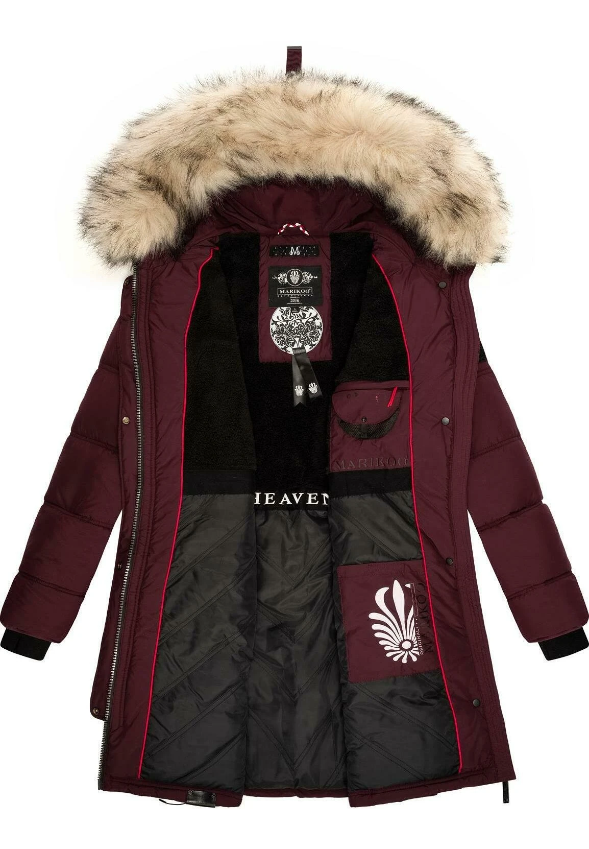Marikoo Chaskaa - Cappotto Invernale - Dark Red Melange 8 Marikoo Chaskaa - Cappotto Invernale - Dark Red Melange - immagine 6