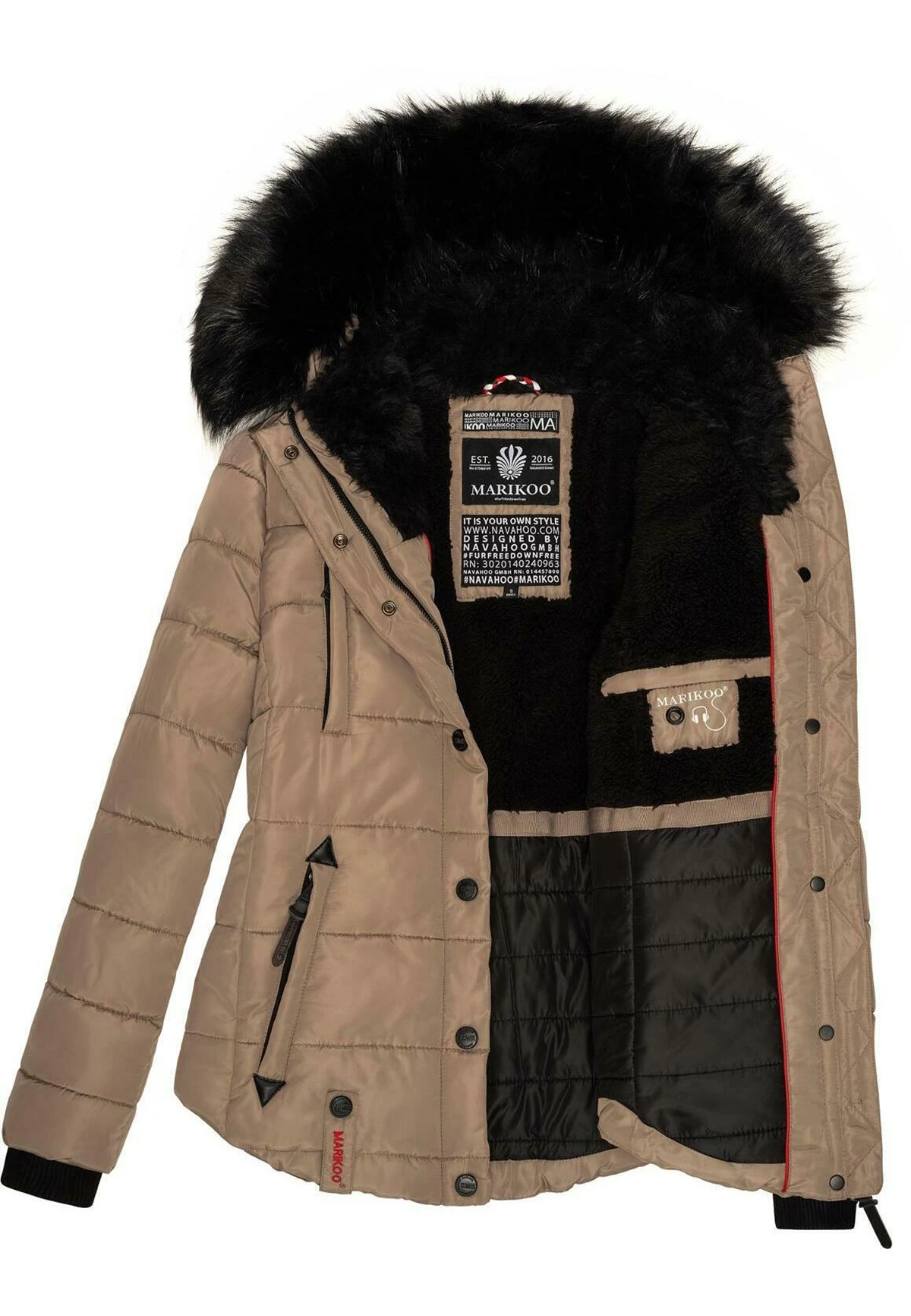 Marikoo LotusblüteGiacca InvernaleTaupe Donna Giacche E Blazer M5M21G002-B11 6 Marikoo LotusblüteGiacca InvernaleTaupe Donna Giacche E Blazer M5M21G002-B11 - immagine 4