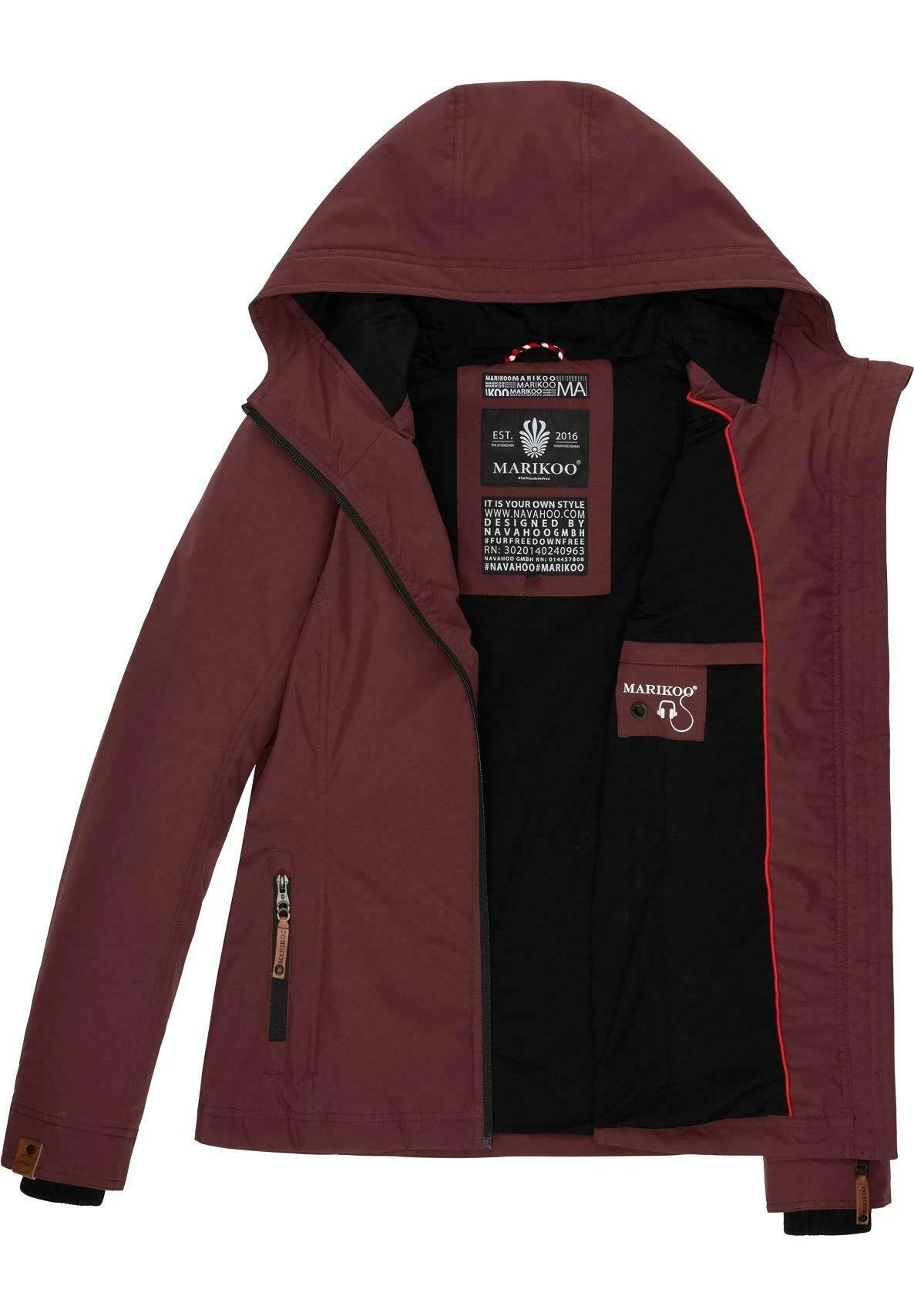 Marikoo BrombeereGiacca OutdoorDark Red Melange Donna Giacche E Blazer M5M21U010-G11 4 Marikoo BrombeereGiacca OutdoorDark Red Melange Donna Giacche E Blazer M5M21U010-G11 - immagine 2
